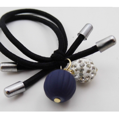 Pumpkin beads double rubber band High quality nylon hair bands